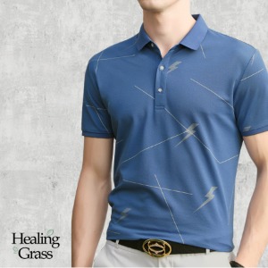 남성 비스코스 반팔 티셔츠 HGMT4901 블루