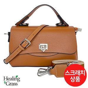 [스크래치] 천연 소가죽 투스트랩 핸드백 (브라운) HGLH4857BR-S
