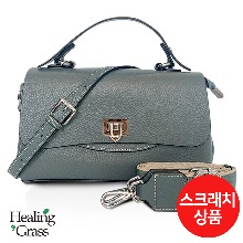 [스크래치] 천연 소가죽 투스트랩 핸드백 (블루) HGLH4857BL-S